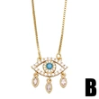 Clearance European and American creative diamond devil eye necklace niche design zircon tassel eye pendant nkb051
