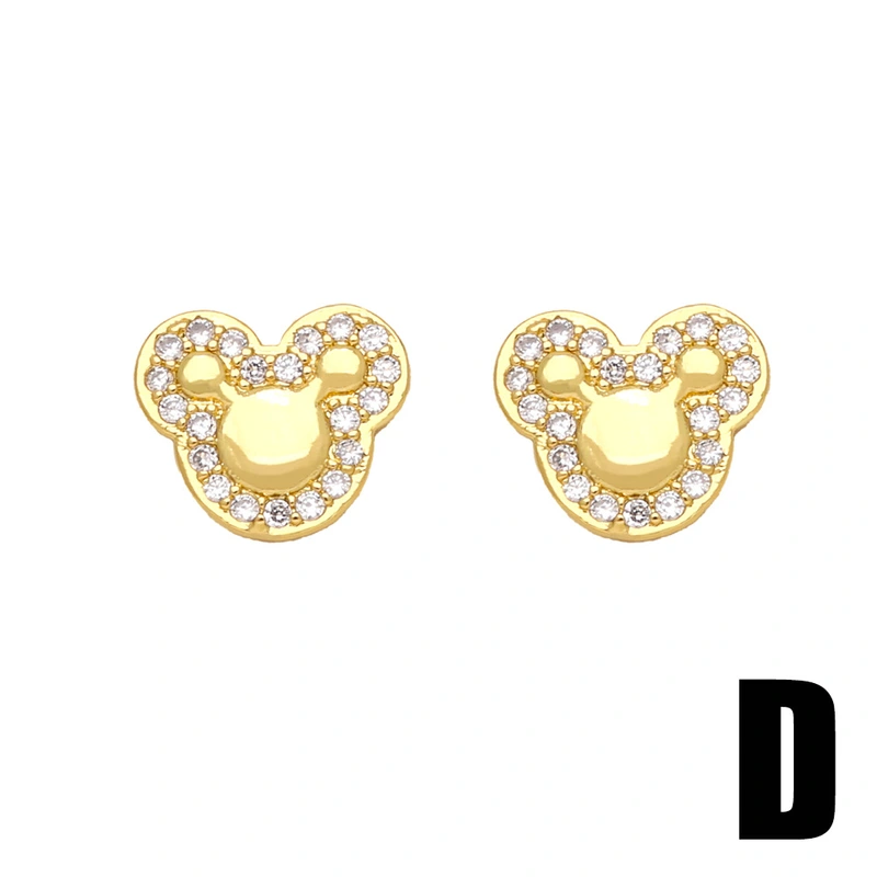 European and American new simple sweet bear earrings net celebrity cute versatile exquisite earrings student earrings ert28