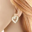 AS jewelry pearl heart earrings copper plated real gold micro inlaid zircon earrings era259