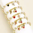 AS jewelry Europe and the United States hot selling pearl beads cross cherry fruit pendant gold-plated bracelet female brm82
