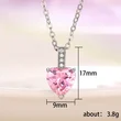 Hot selling European and American colored gemstone heart-shaped zircon necklace fashion love pendant O-shaped chain necklace