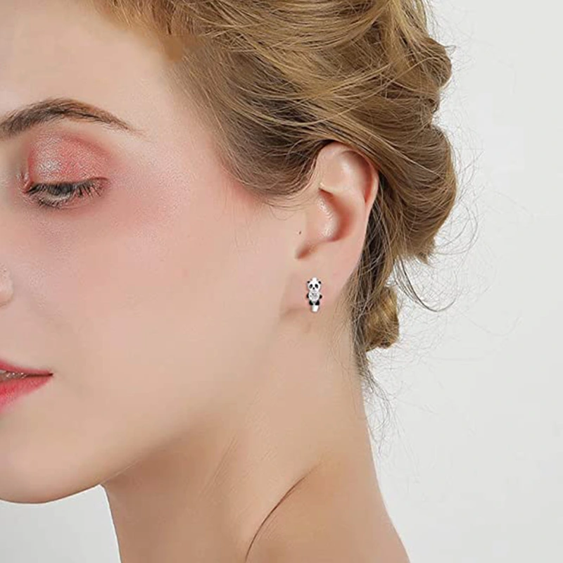 Japanese cute panda earrings cute chubby little panda summer temperament internet celebrity new trendy earrings