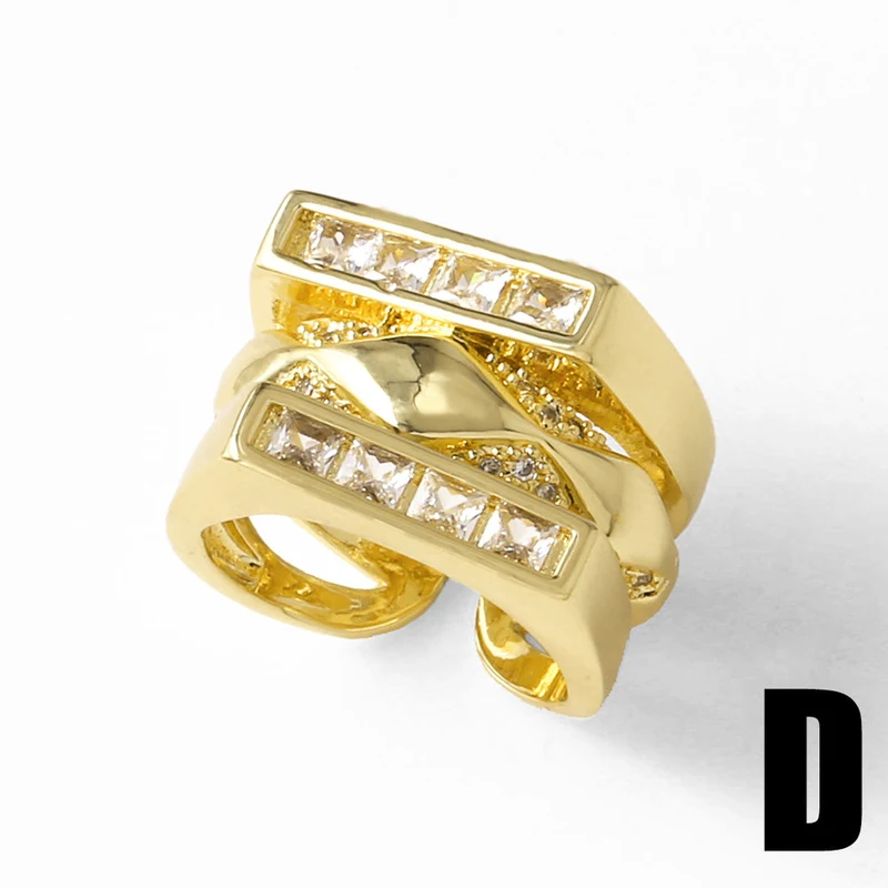 AS jewelry new zircon gold-plated love heart open ring ring female ris33