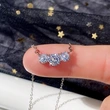 New jewelry fashion simple three zircon necklace female student versatile clavicle chain gift