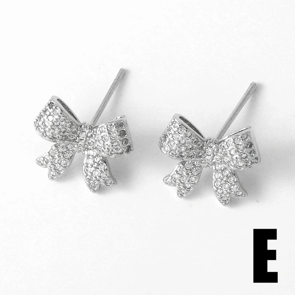 AS jewelry studs source hot selling bow earrings female gold-plated zircon earrings earrings erz30