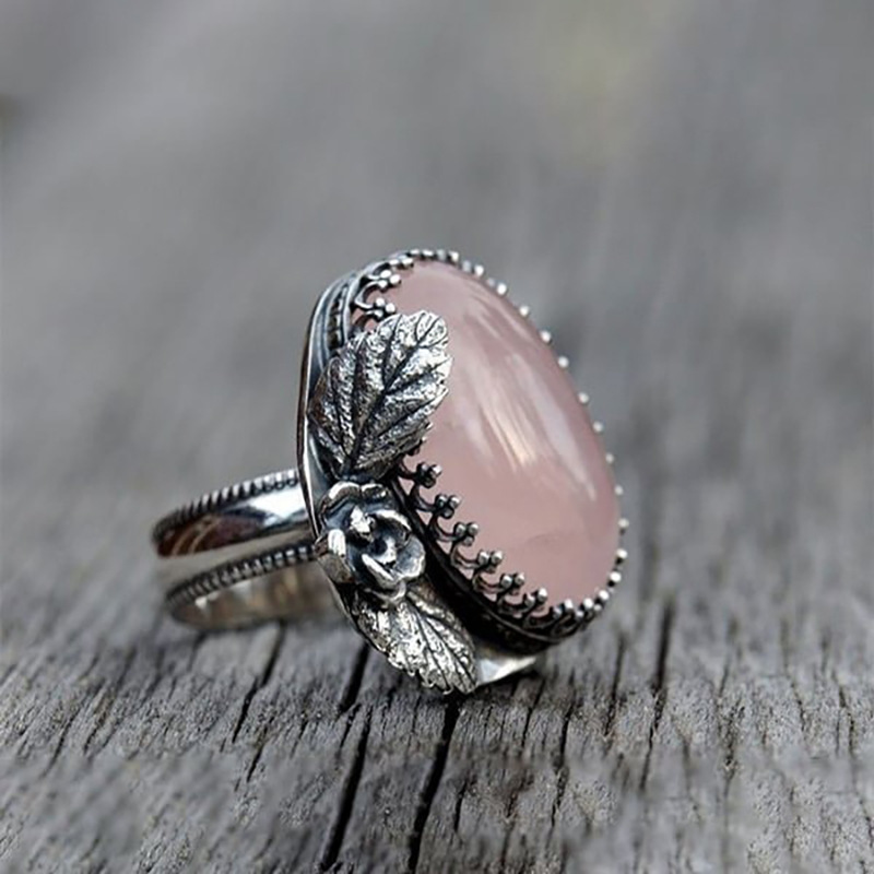  European and American hot-selling women's retro copper ring with flower and leaf carvings, personalized fashion jewelry, factory direct sales