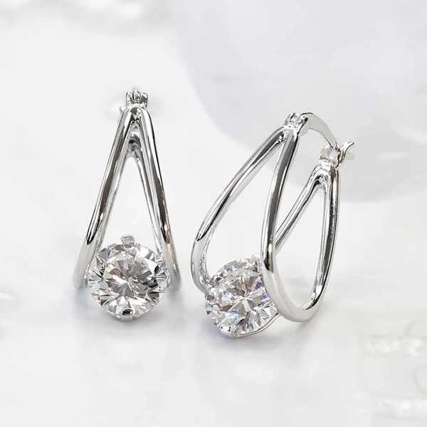 New Korean style temperament earrings high-end herringbone U-shaped earrings European and American ladies earrings