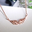  New European and American style exquisite feather wing pendant necklace for women Xiaohongshu recommended hot selling model