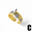 AS jewelry European and American new love heart two-color xx open ring gold-plated zircon ring rir44