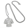 European and American hip-hop jewelry inlaid with rhinestones Ronaldo No. 7 jersey pendant necklace long sweater chain nkb314