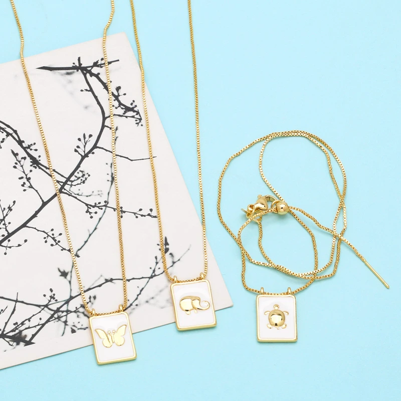 European and American hot selling cute butterfly turtle elephant fashion simple clavicle necklace wholesale nkb010
