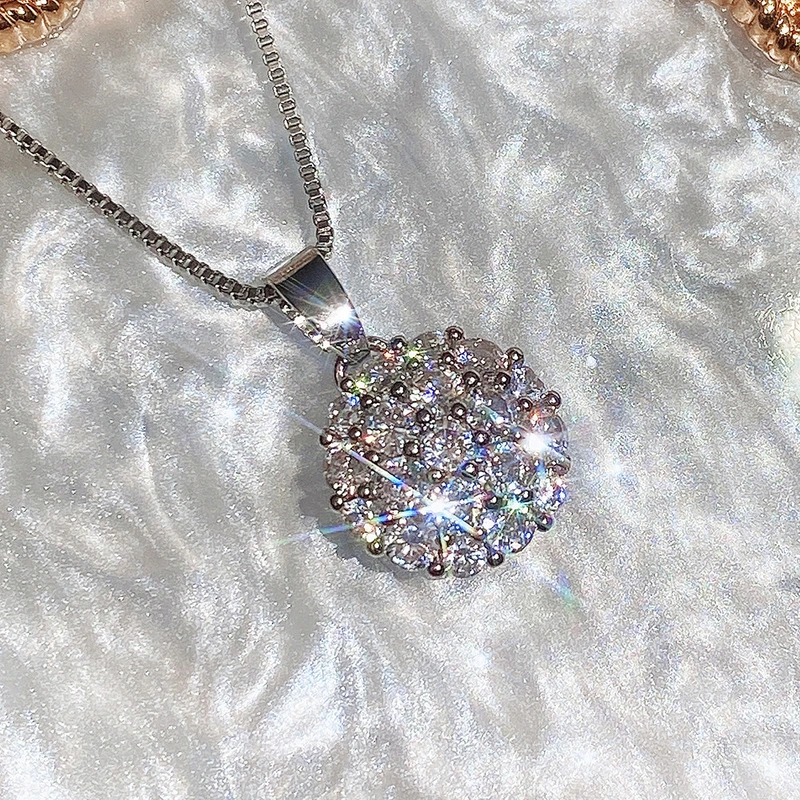 New Korean style fashion flower zircon necklace female sweet short clavicle chain student necklace