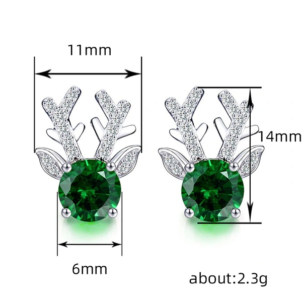  Design animal inlaid zircon earrings for women Christmas fashion earrings cute antlers new style earrings