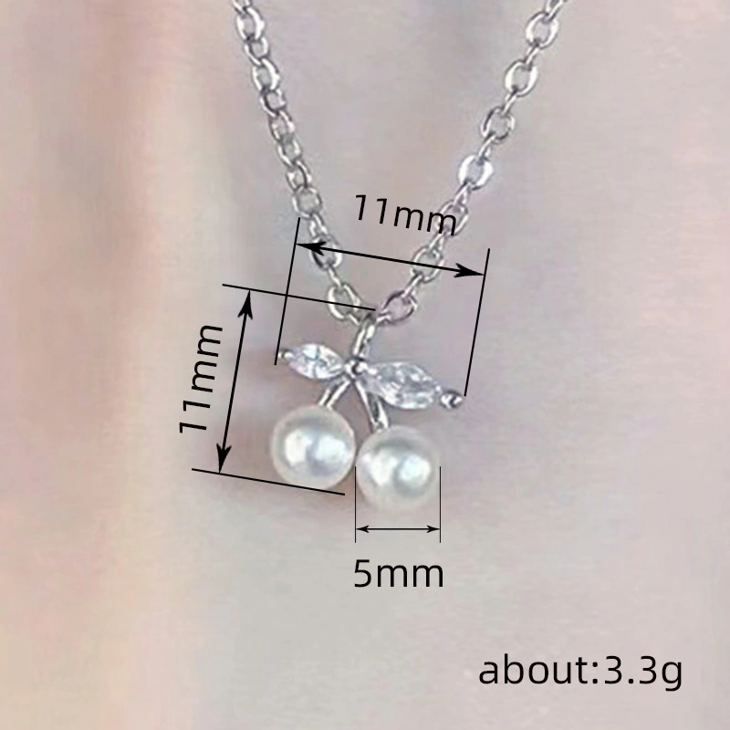  Korean cute style necklace fruit cherry gentle pendant college style exquisite network celebrity clavicle chain