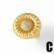 AS jewelry new copper plated 18k gold full zircon cross sunflower ring ring ris66 ring