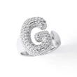 Jewelry Europe and the United States hot selling 26 English letter ring gold-plated full zircon fat letter ring rih91