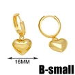 European and American hot selling golden peach heart earrings simple fashion retro love heart shaped earrings ear buckle erv30