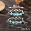 Hot selling retro Chinese style earrings, fashionable geometric imitation turquoise earrings, popular earrings