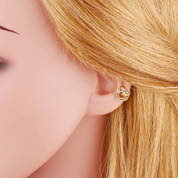 Zircon inlaid ear bone clip European and American personality simple ear bone clip earrings C-shaped star moon no ear piercing ear clip erw28