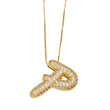 AS jewelry new hot selling writing full zirconium 26 English letters pendant necklace clavicle chain nkz14