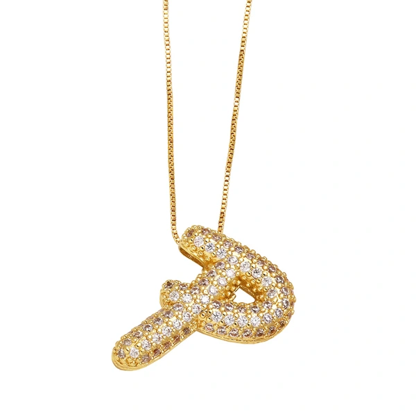 AS jewelry new hot selling writing full zirconium 26 English letters pendant necklace clavicle chain nkz14