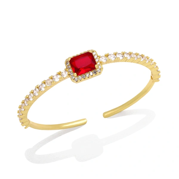 Light luxury super flash zircon bracelet niche design square diamond cold style exquisite open bracelet female trend brj69