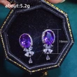 Stylish and dazzling amethyst earrings, fashionable and versatile, simple and short, light luxury earrings, popular online jewelry