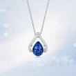 New pendant classic royal blue teardrop pear-shaped necklace elegant ladies Valentine's Day gift wholesale