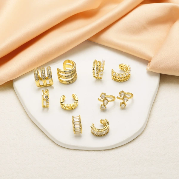 AS jewelry full zircon double layer non-pierced ear bone clip earrings female era077 earrings
