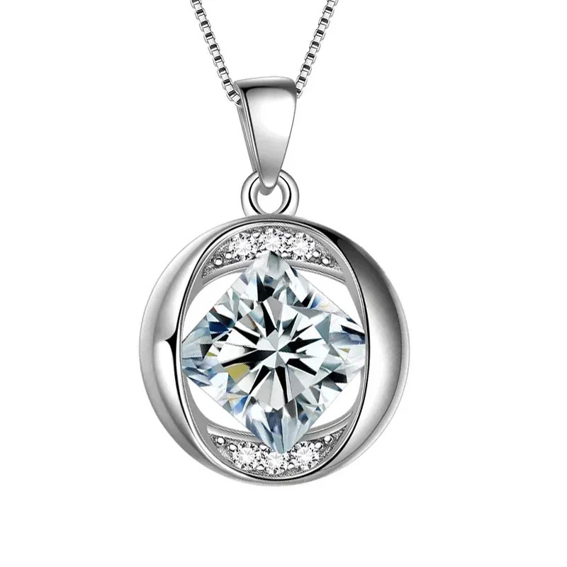  Hollow design diamond necklace design sense round bag versatile daily commuting necklace fashionable temperament necklace