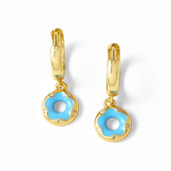 AS jewelry Europe and the United States hot selling donut oil drop earrings earrings copper plated 18k gold earrings earrings era056