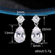 Pure and clear super shining temperament set teardrop-shaped light luxury earrings and necklaces fashionable banquet earrings and necklaces