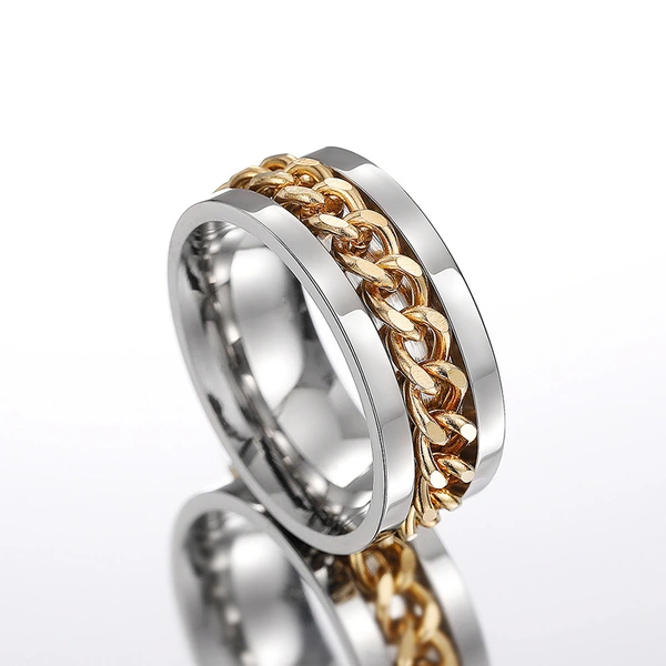  Xiaohongshu's new hot-selling ring chain buckle with a rotatable design, hip-hop style, personalized fashion accessories