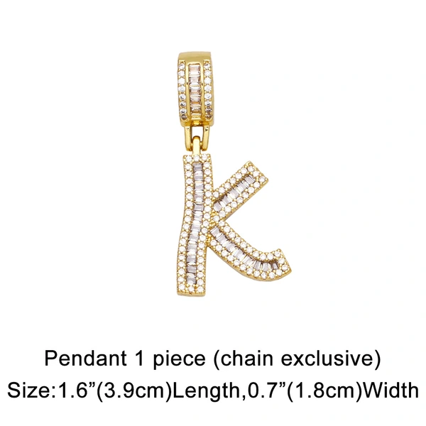 Hot selling zircon English letter necklace European and American fashion hip hop men and women 26 letter necklace nkb174