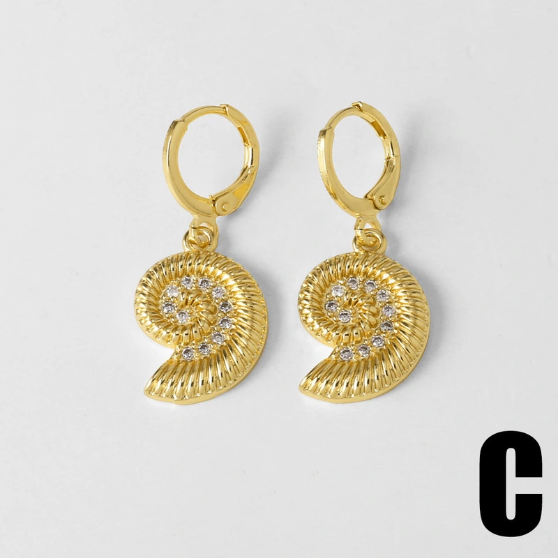 AS jewelry ocean wind drop oil color starfish earrings female gold-plated fish earrings female erz05