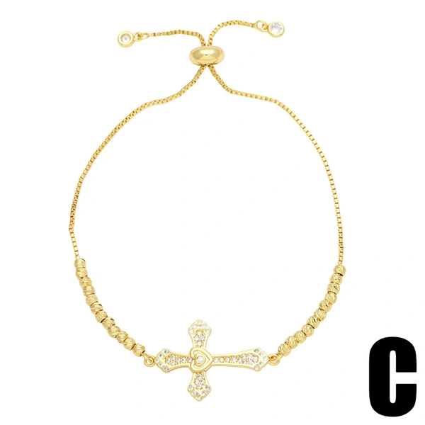 2023 new heart-shaped cross zircon bracelet female European and American fashion simple personality bracelet hand jewelry brb42