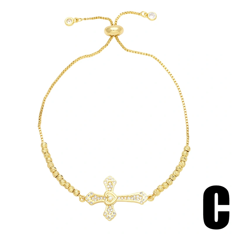 2023 new heart-shaped cross zircon bracelet female European and American fashion simple personality bracelet hand jewelry brb42
