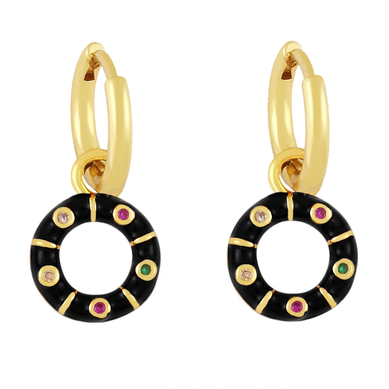 Clearance European and American earrings cute fun colorful geometric circle earrings women's trendy ethnic style earrings ery04