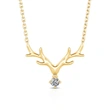  Simple large deer antler pendant necklace inlaid with zircon fashion jewelry women's Christmas holiday classic necklace