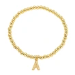 AS jewelry hot selling gold three-dimensional 26 English letters beaded bracelet bracelet brb34