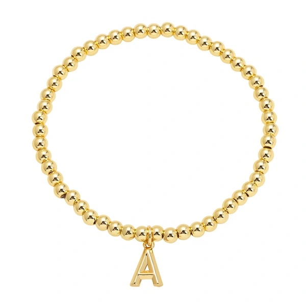 AS jewelry hot selling gold three-dimensional 26 English letters beaded bracelet bracelet brb34