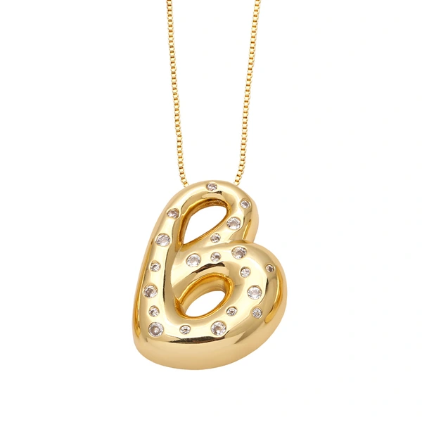 AS jewelry fat English letter necklace female gold-plated zircon clavicle chain nkb241