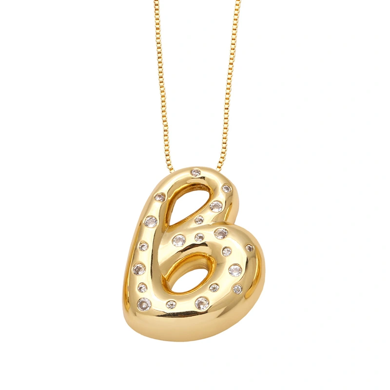 AS jewelry fat English letter necklace female gold-plated zircon clavicle chain nkb241