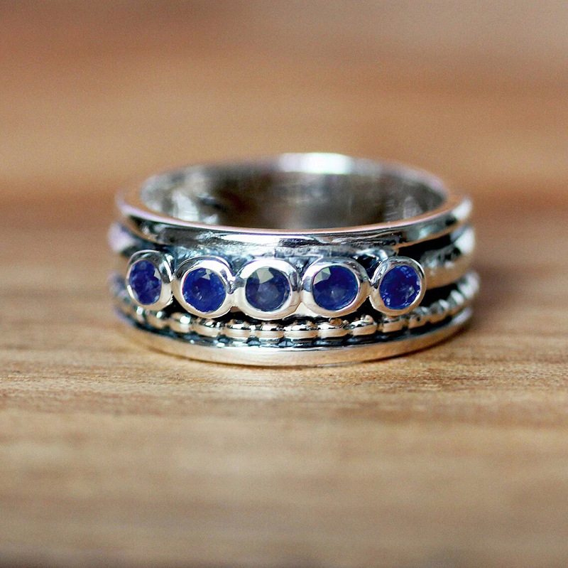  European and American TEMU hot-selling ring Bohemian carved ring micro-inlaid retro men's index finger ring jewelry