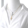 AS jewelry new hot selling large zircon European and American cross pendant clavicle necklace female nkb761