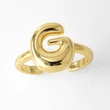 AS jewelry smooth 26 English letters ring female copper plated real gold open ring rih04