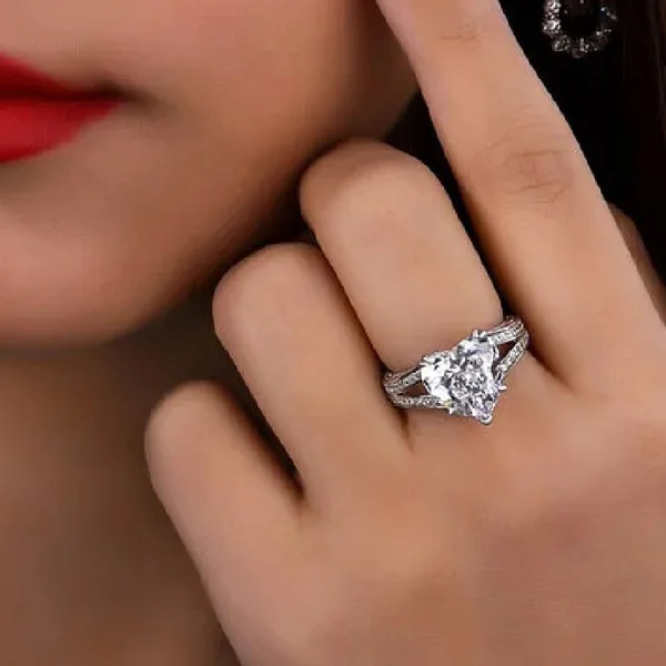 European and American hot selling rings new engagement party rings love double layer sweet jewelry