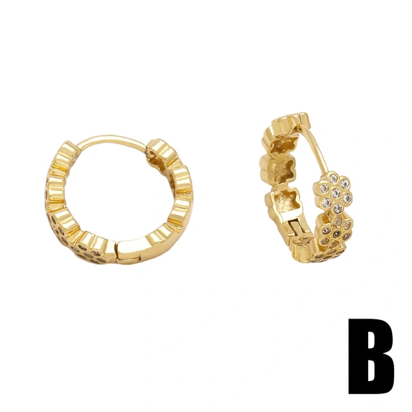 Hot selling jewelry fashion earrings temperament versatile high-end sense inlaid zircon gold-plated earrings earrings eru50