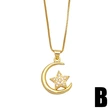 Fashion diamond star moon pendant necklace European and American light luxury niche new clavicle chain necklace nka089