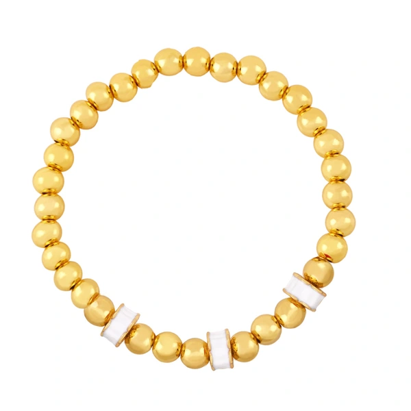 Clearance European and American jewelry handmade beaded flower stitching elastic bracelet niche round bead bracelet bre87